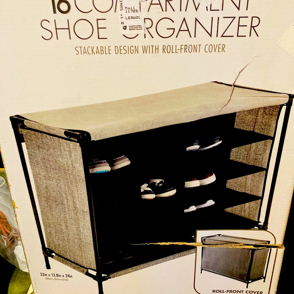 16 pair shoe storage NEW in box.